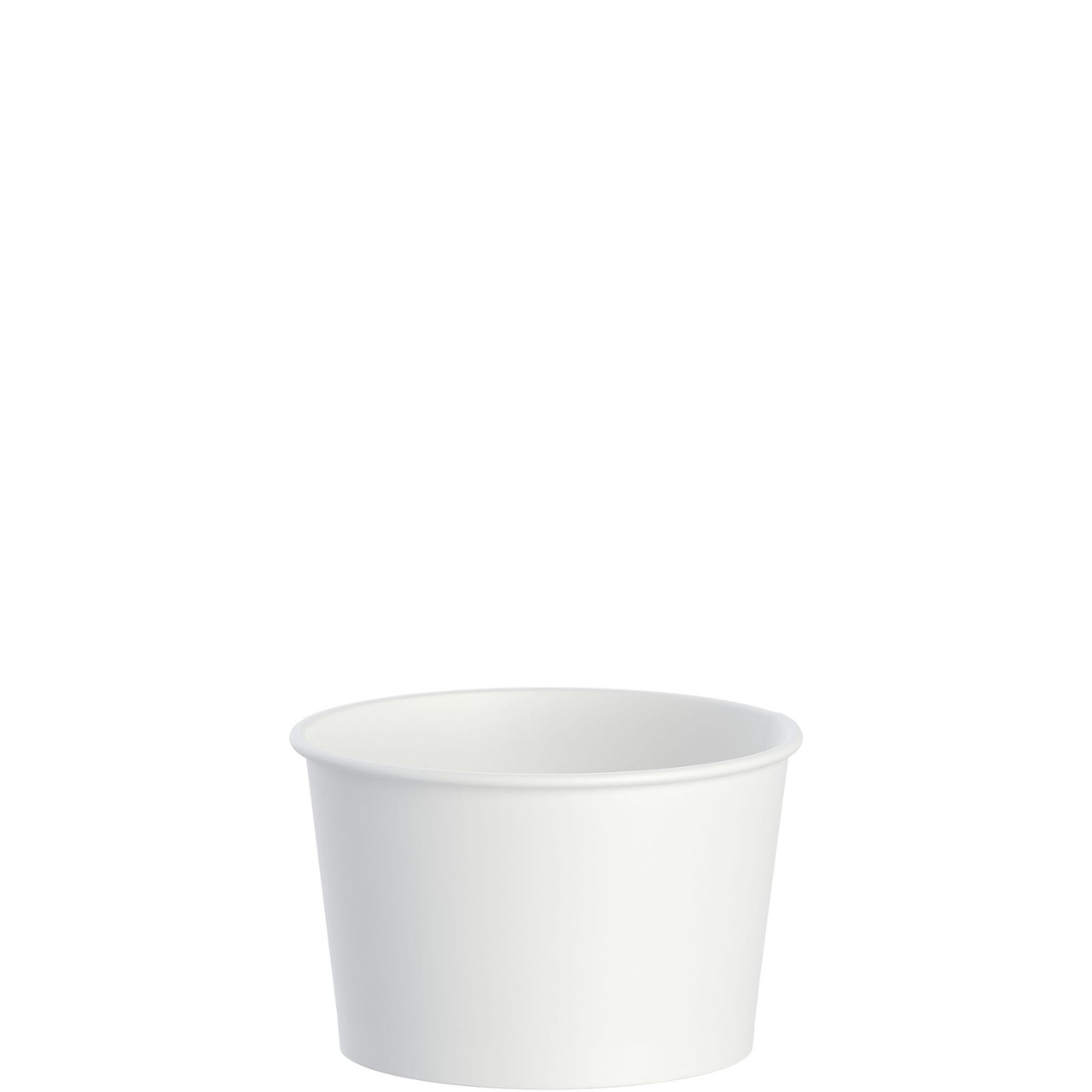 Solo® Food Container Base 8 OZ Double Sided Poly Paper (DSP) White Round Squat Freezer Safe 50 Count/Pack 20 Packs/Case
