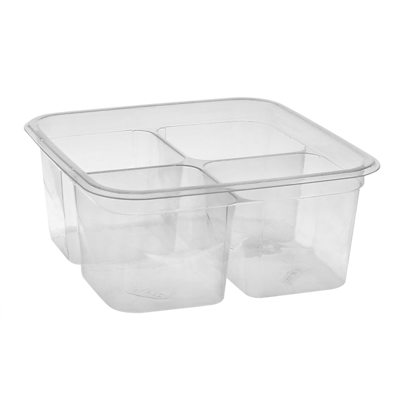 Deli Container Base 32 OZ 4 Compartment RPET Clear Square 360/Case