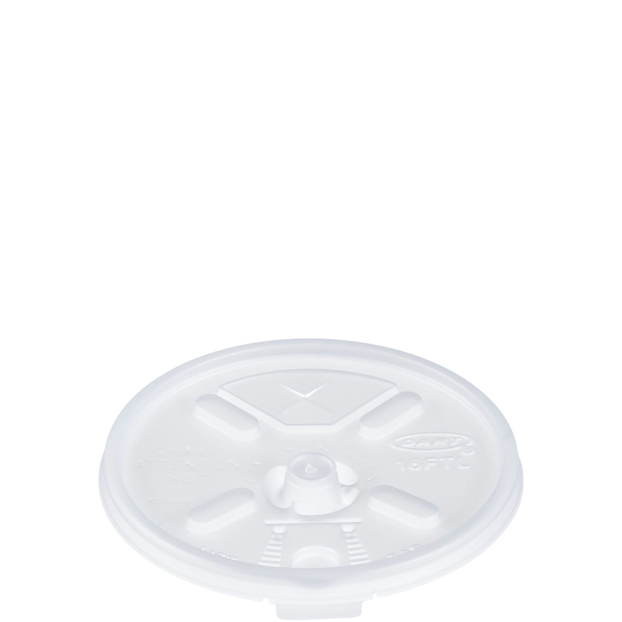 Dart® Lid Flat 3.8X0.4 IN HIPS Translucent For 12-24 OZ Cup With Hole Lock Tab Lift Back 100 Count/Pack 10 Packs/Case