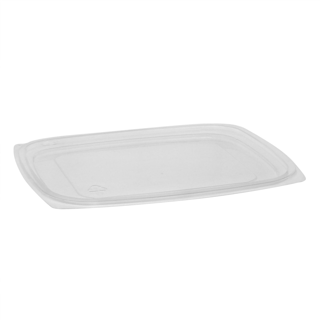 Lid Flat 7.5X6.5X0.188 IN 1 Compartment OPS Clear Rectangle For 24-32 OZ Deli Container 504/Case