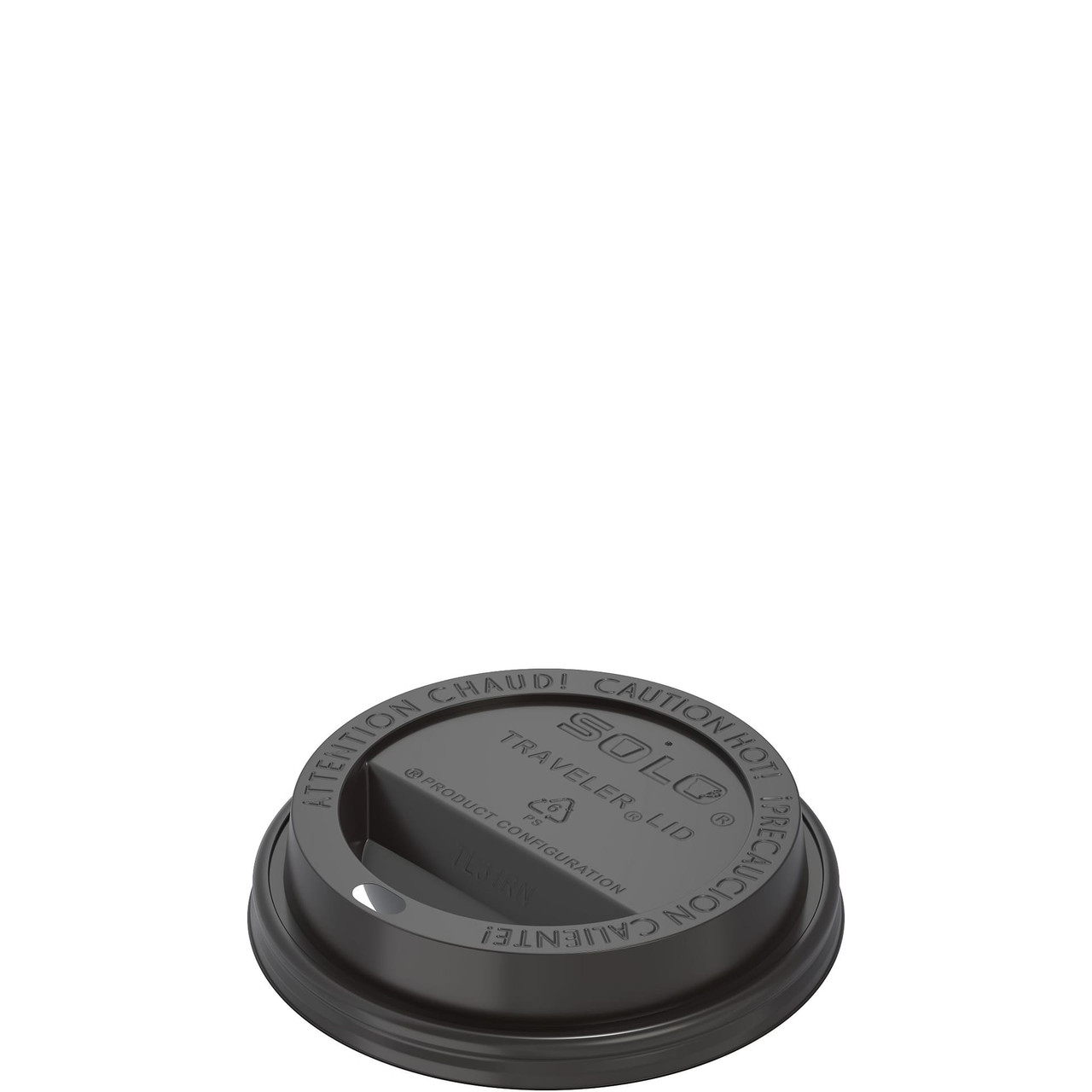 Solo® Traveler® Lid Dome 3.41X0.73 IN PS Black For 10 OZ Hot Cup Cappuccino Sip Through 100 Count/Pack 10 Packs/Case