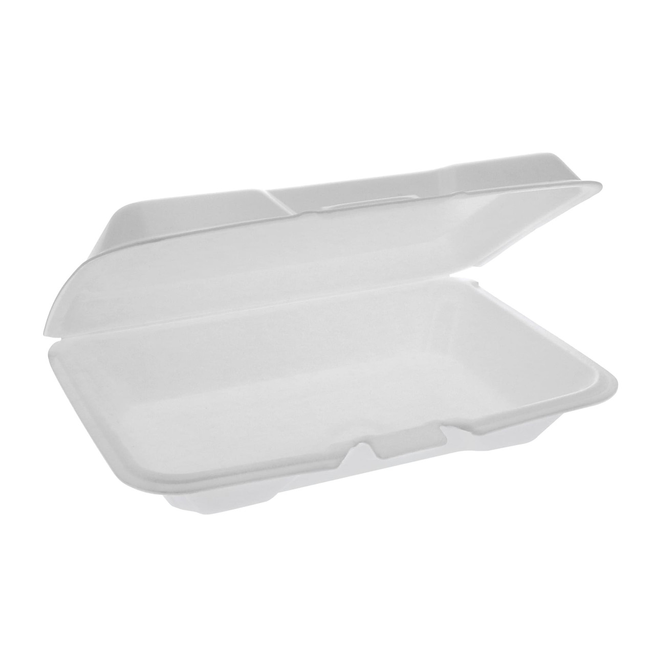 Take-Out Container Hinged With Dome Lid 9.2X6.5X1.3 IN Polystyrene Foam White Rectangle 150/Case
