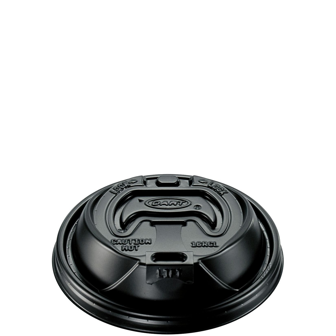 Dart® Optima® Lid Dome 3.85X0.98 IN HIPS Black For 12-24 OZ Hot Cup Reclosable Tab 100 Count/Pack 10 Packs/Case