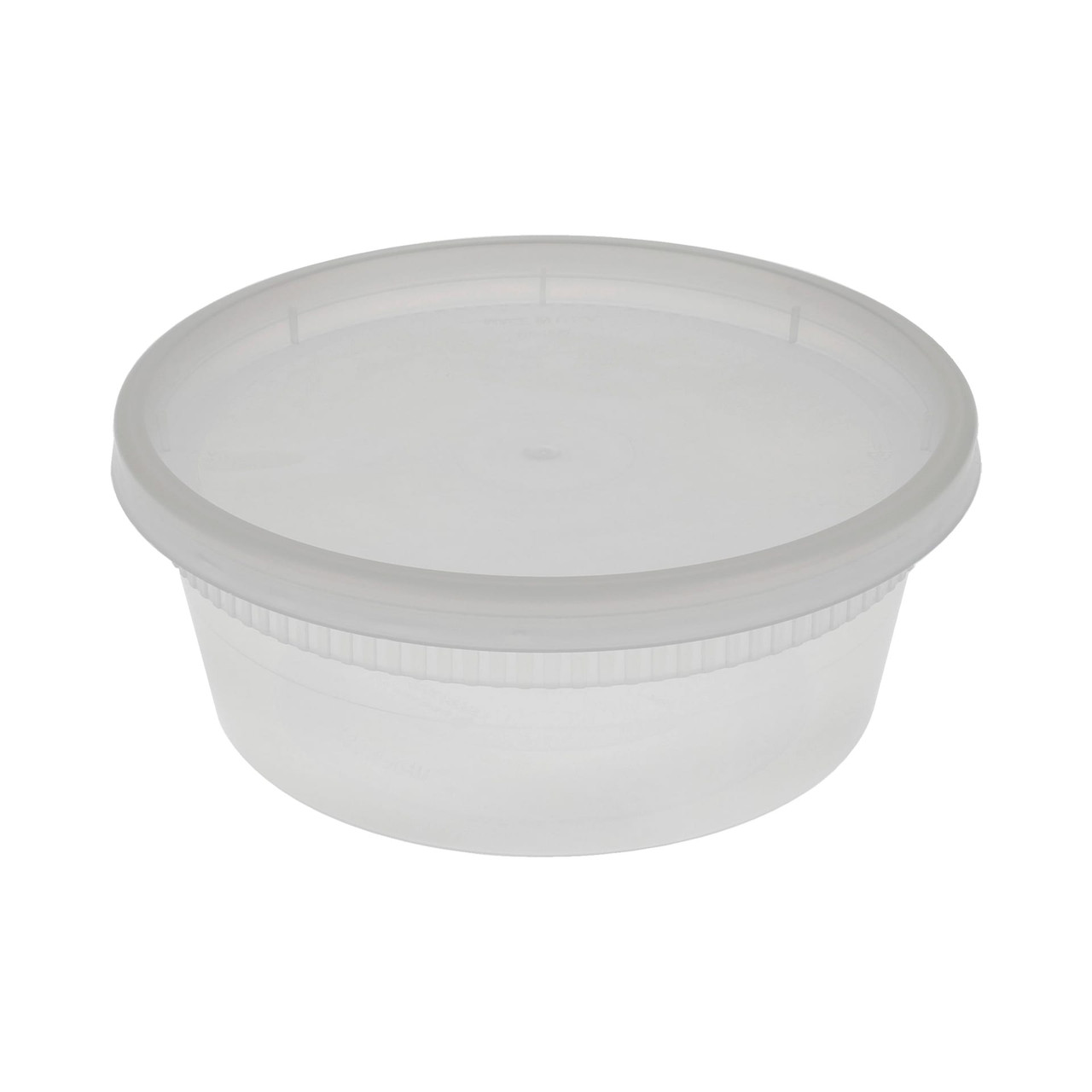 DELItainer® Deli Container Base & Lid Combo With LLDPE Lid 8 OZ PP Clear Round 240/Case