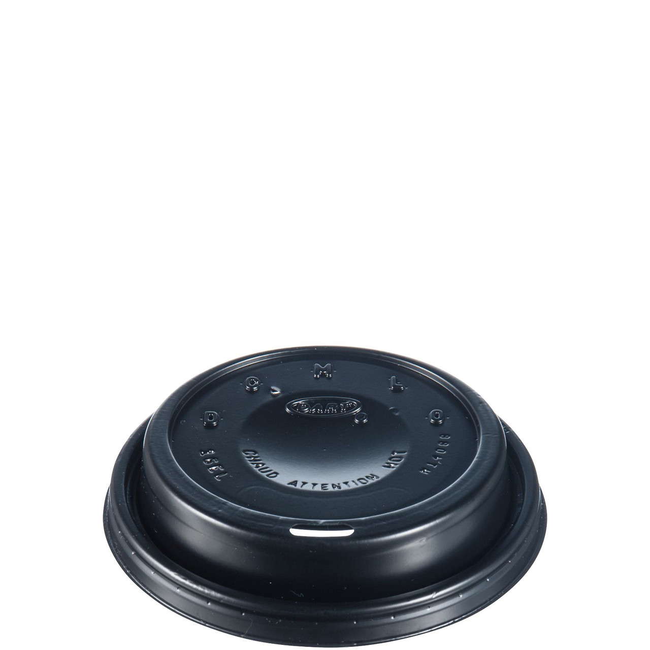Dart® Lid Dome 3.9X0.9 IN HIPS Black For 12-24 OZ Hot Cup Cappuccino Sip Through 100 Count/Pack 10 Packs/Case