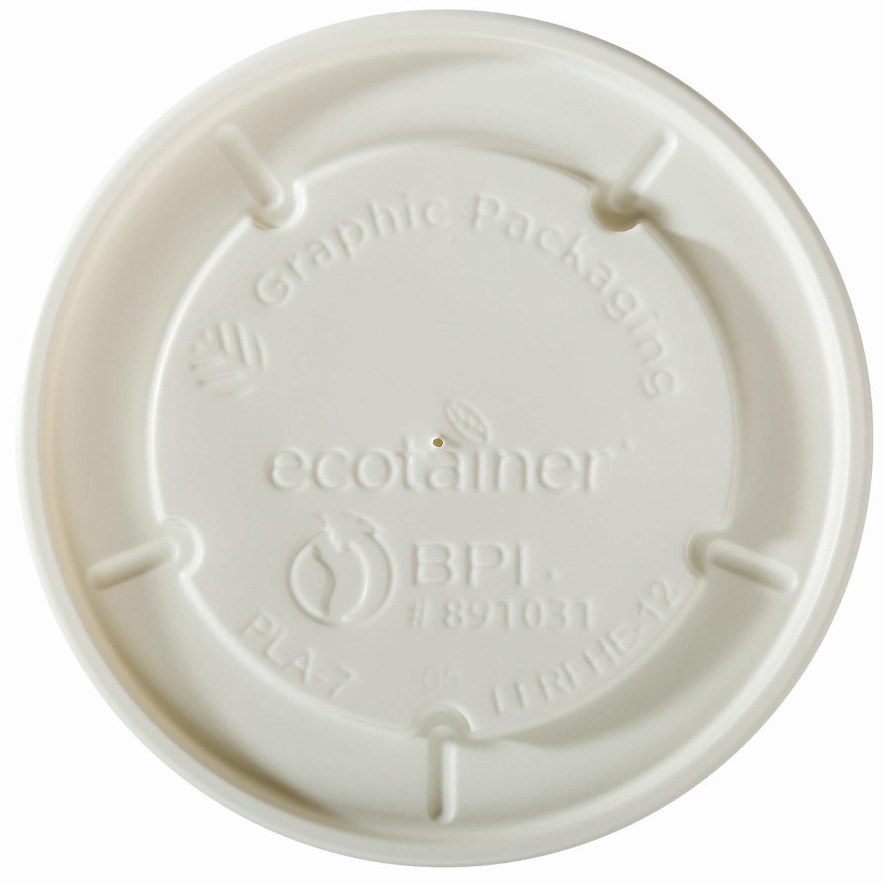 Lid PLA White For 12 FLOZ Cup 1000/Case
