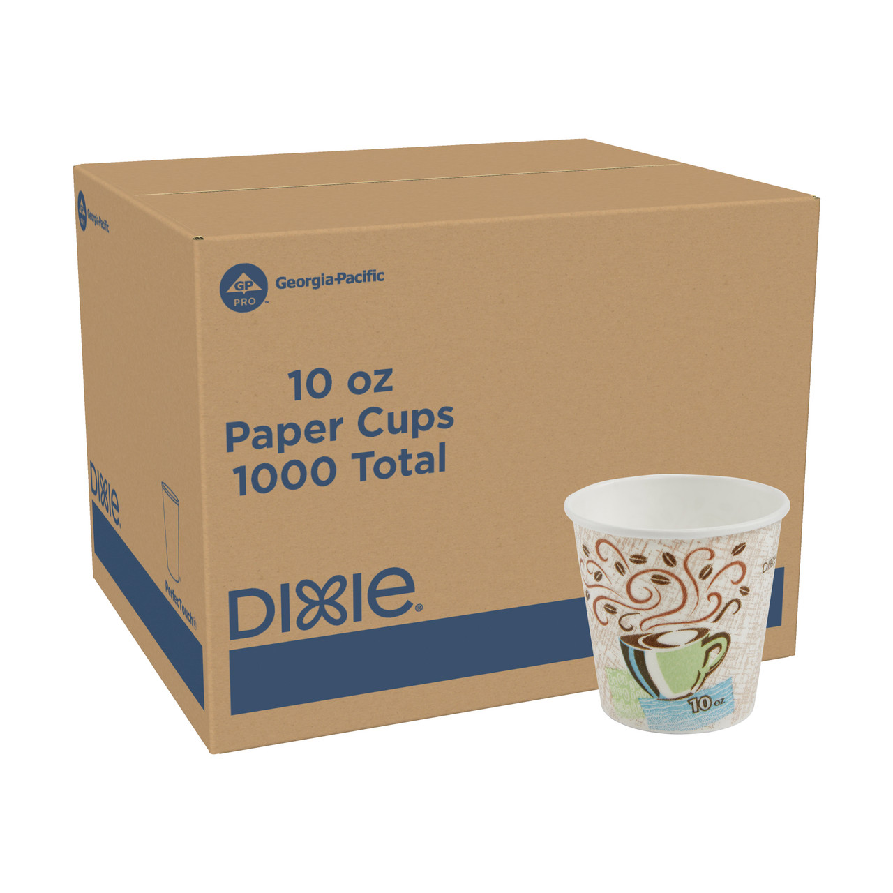 Dixie® Perfect Touch Hot Cup Insulated 10 OZ Double Wall Poly-Coated Paper Multicolor Coffee Haze 1000/Case