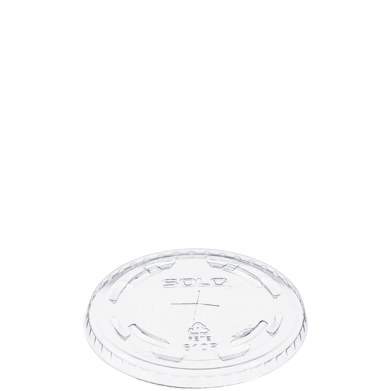 Dart® Lid Flat 3.2X0.35 IN PET Clear For 9-10 OZ Cold Cup With Hole Freezer Safe 100 Count/Pack 10 Packs/Case