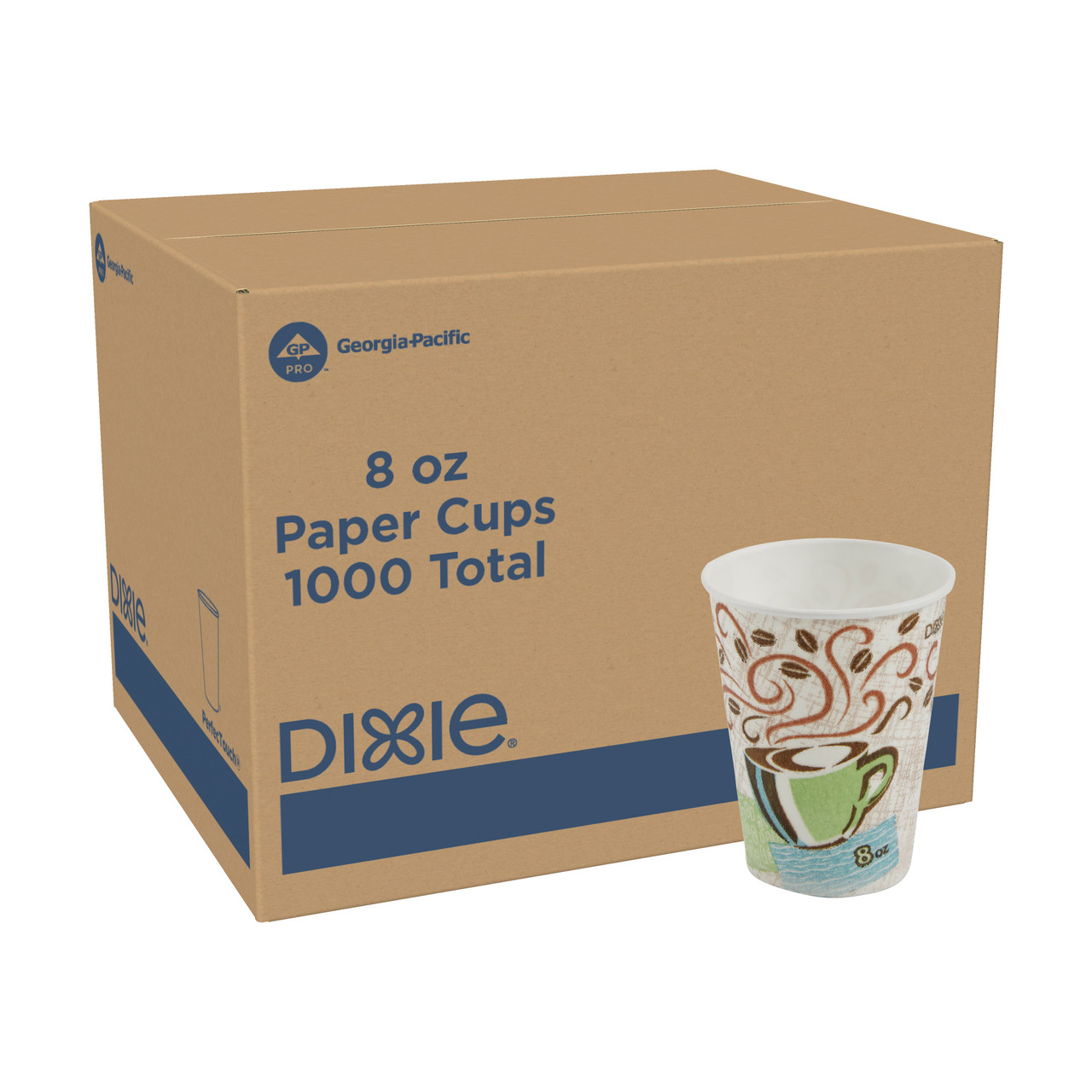 Dixie® Perfect Touch Hot Cup Insulated 8 OZ Double Wall Poly-Coated Paper Multicolor Coffee Haze 1000/Case