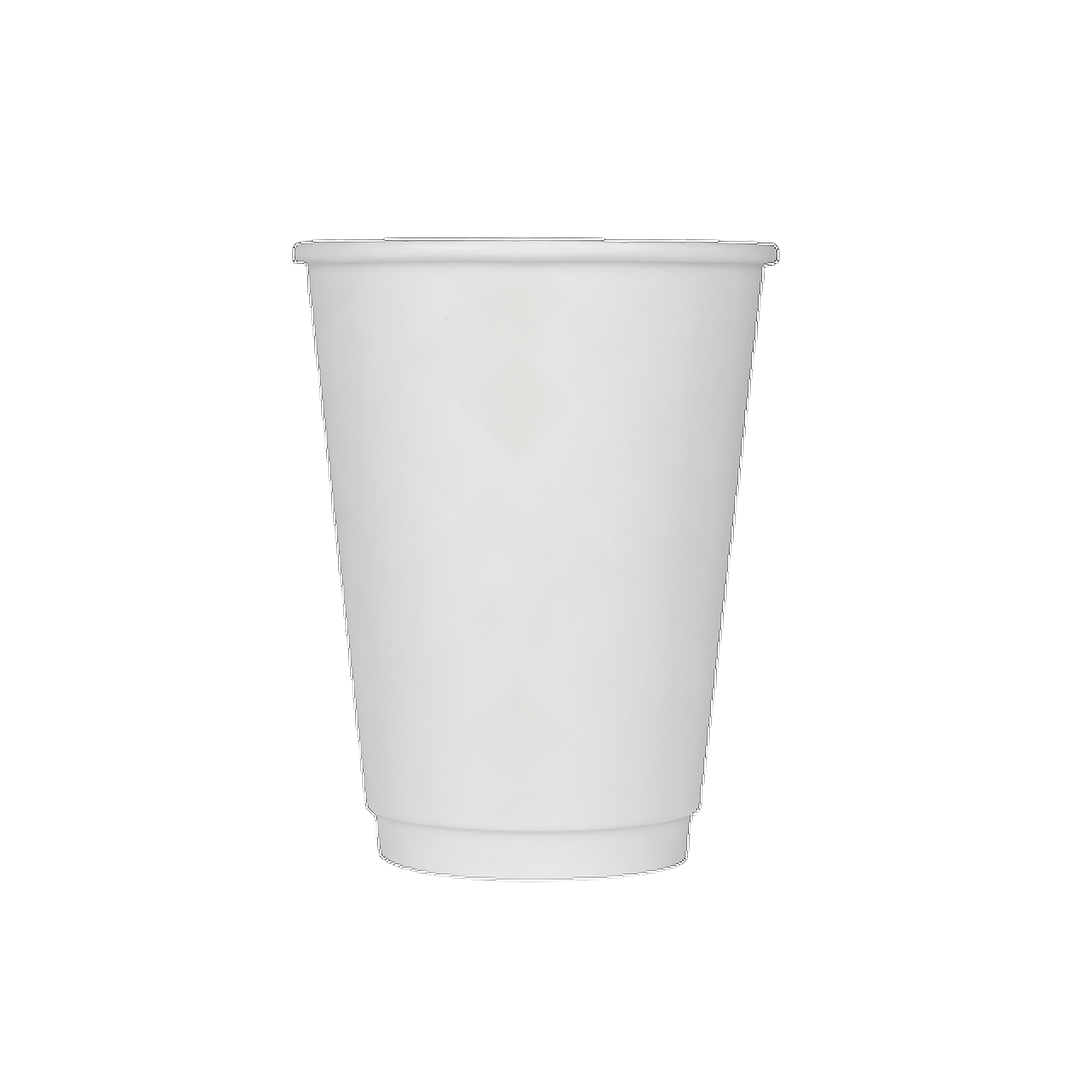 Karat® Hot Cup Insulated 12 OZ Double Wall Poly-Coated Paper White 500/Case