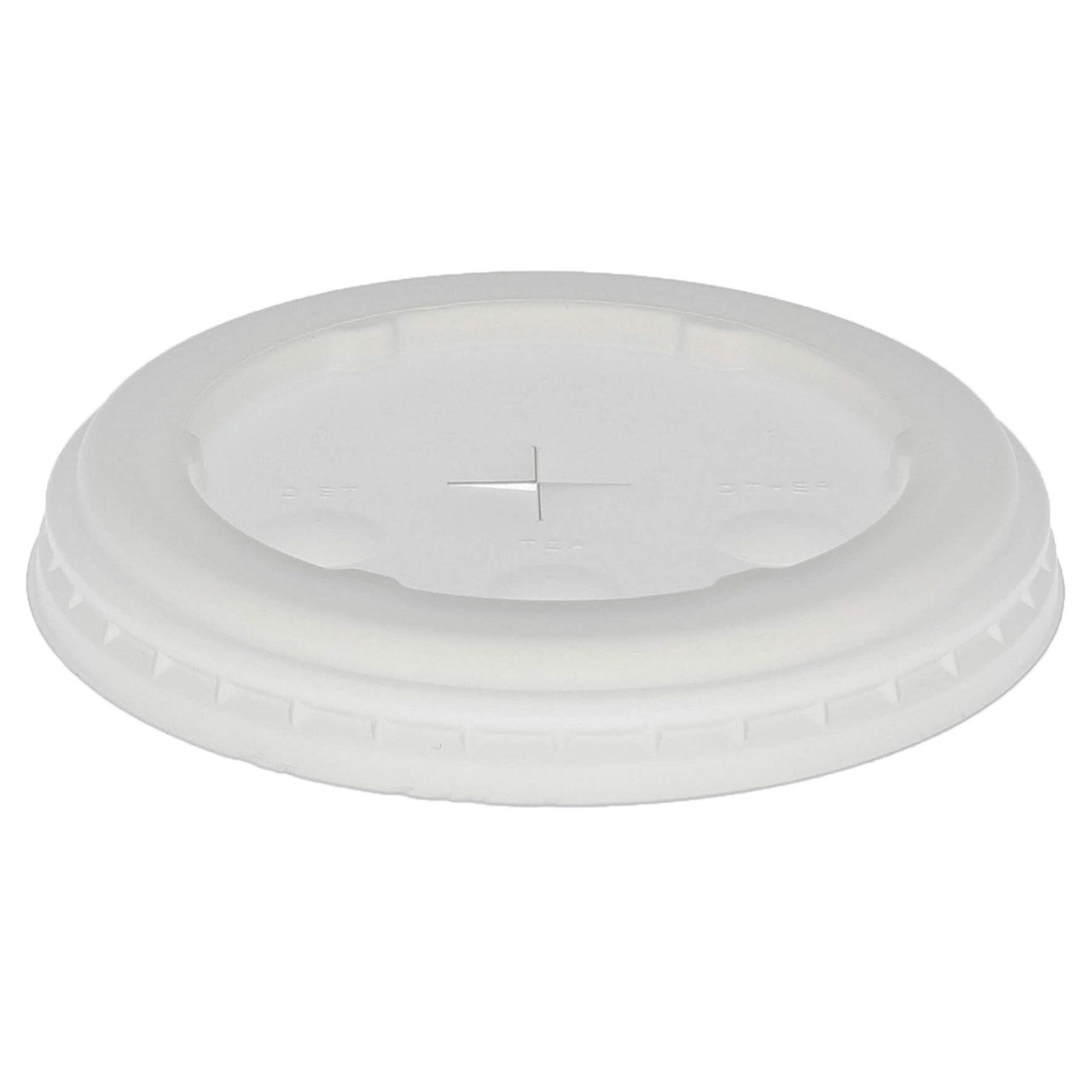 Lid Flat 3.625X0.5 IN HIPS OPS Translucent For 12-24 OZ Cold Cup With Hole 1200/Case