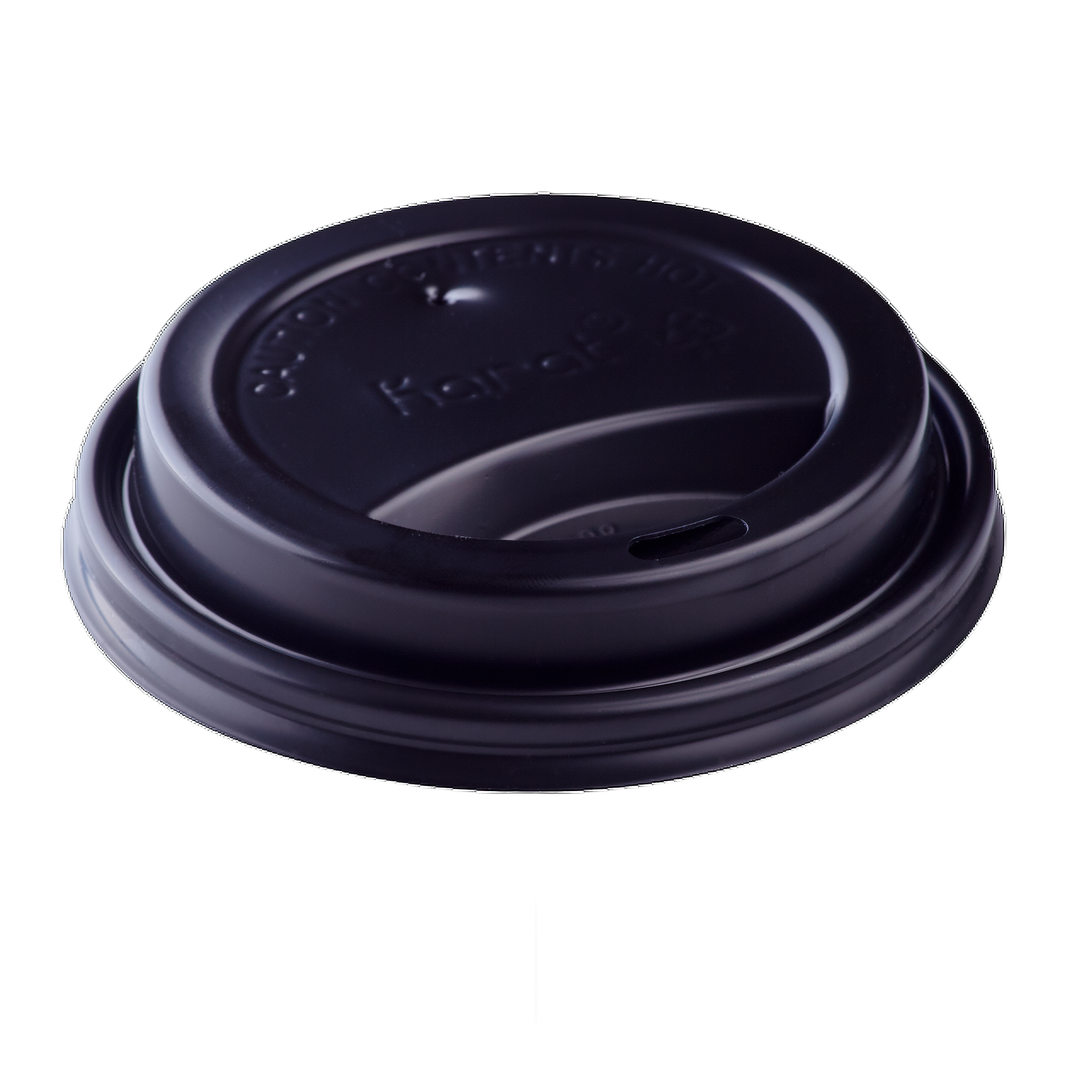 Karat® Lid PP Black For 10-20 FLOZ Cup Sip Through 100 Count/Pack 10 Packs/Case 1000 Count/Case