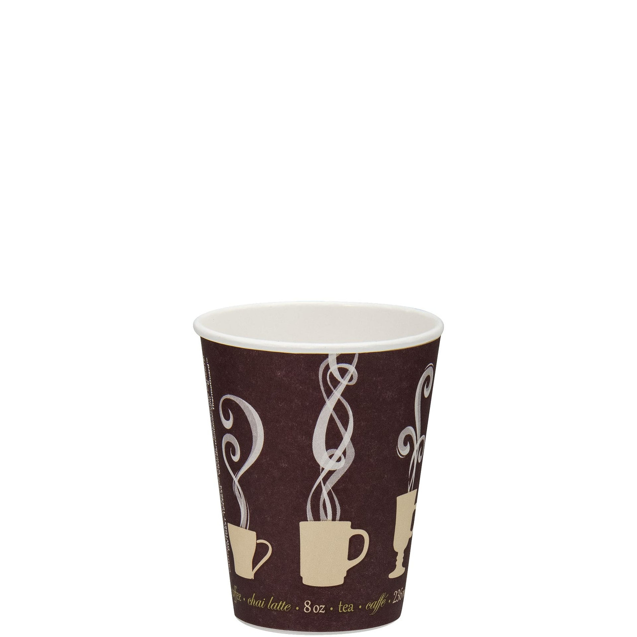Solo® ThermoGuard® Hot Cup Insulated 8 OZ Double Wall Poly-Coated Paper Multicolor Steam 40 Count/Pack 25 Packs/Case