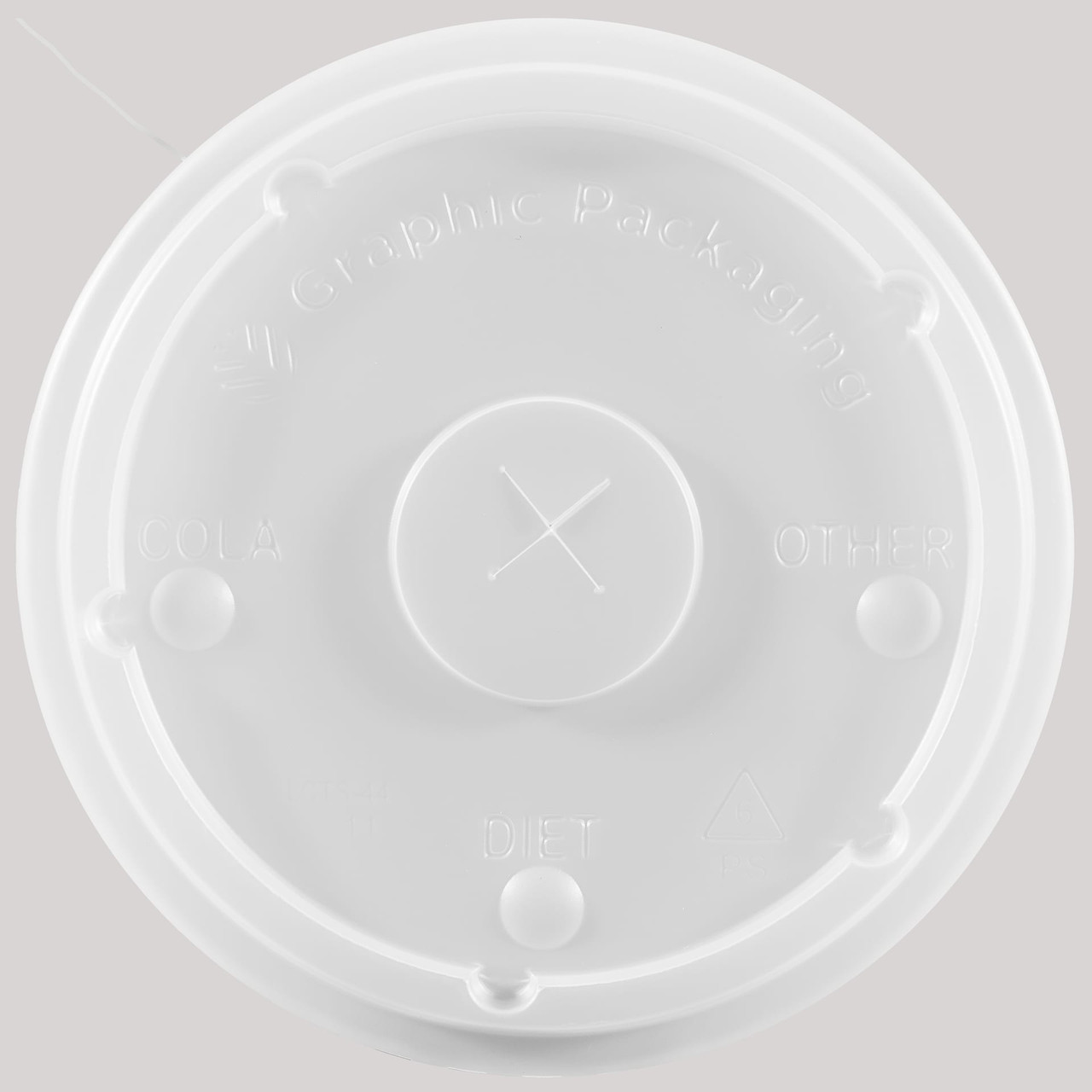 Lid Flat PS Translucent For 42-44 OZ Cold Cup With Hole Identification 1000/Case