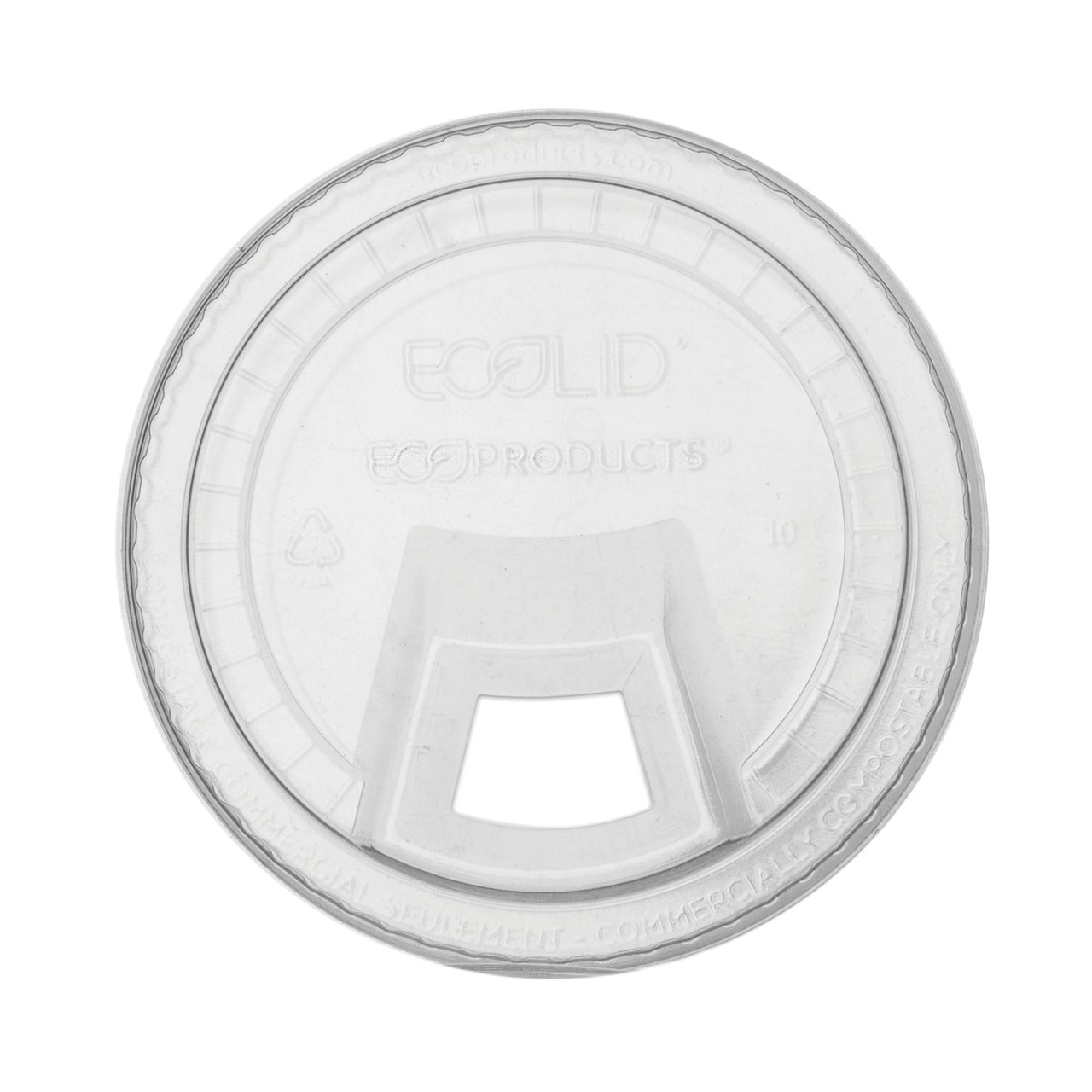 GreenStripe® Lid Flat PLA Translucent For 24-12-9 OZ Cold Cup Sip Through 1000/Case