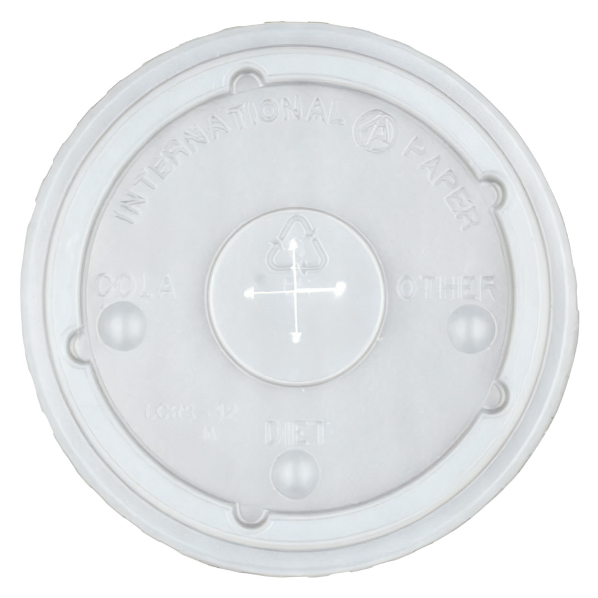 Lid Flat PS Translucent For 30-32 OZ Cold Cup With Hole Identification 1000/Case