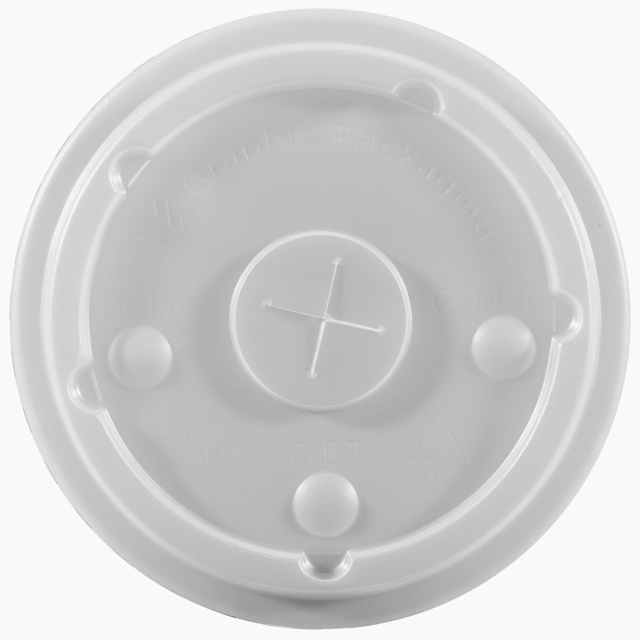 Lid Flat PS Translucent For 12-24 OZ Cold Cup With Hole Identification 1000/Case