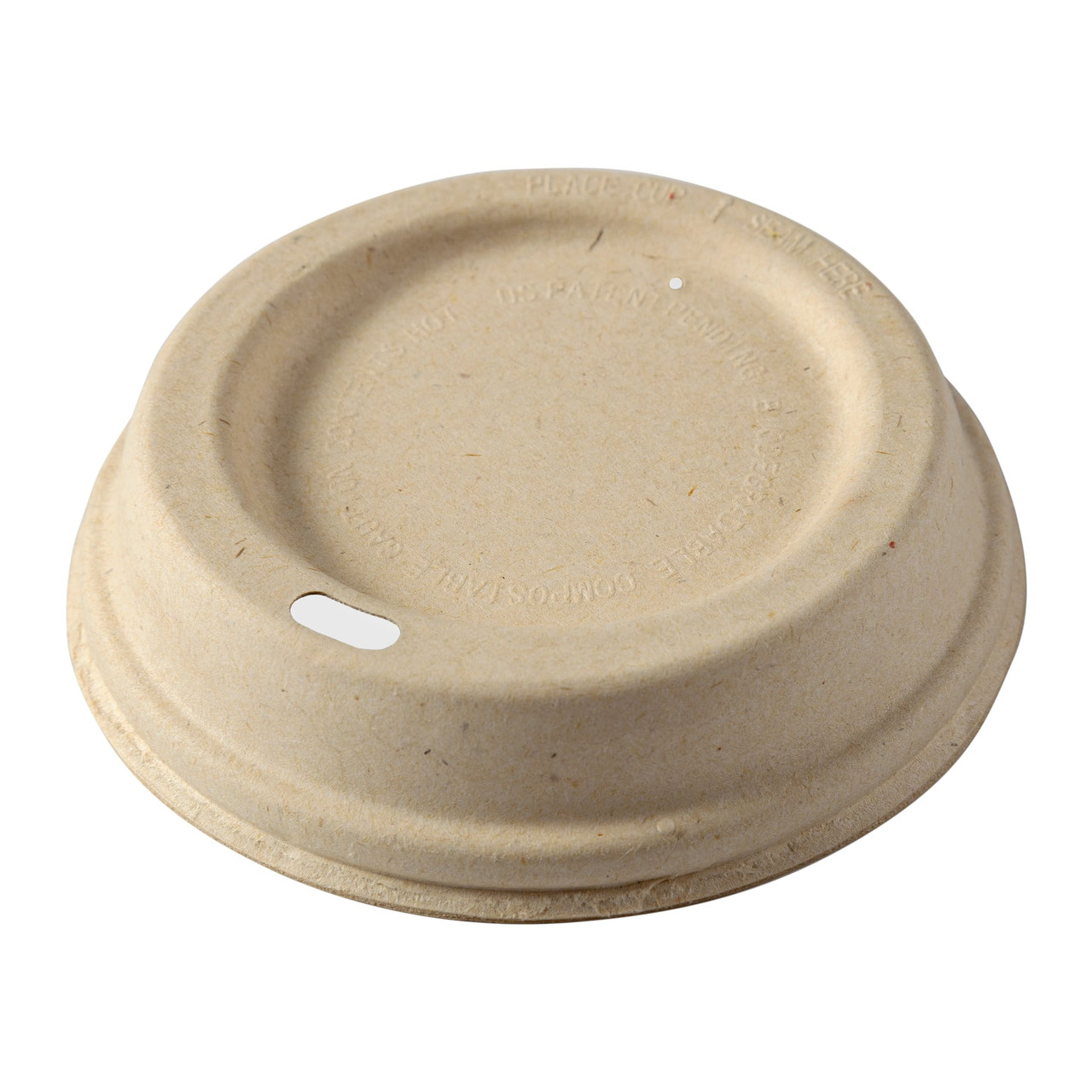 PrimeWare® Lid Dome Sugarcane For 12-24 OZ Hot Cup Sip Through 500/Case