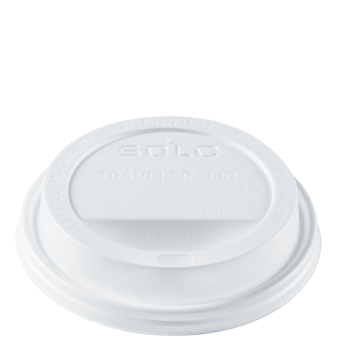 Solo® Traveler® Lid Dome 3.78X0.72 IN HIPS White For 12-24 OZ Hot Cup Sip Through 120 Count/Pack 10 Packs/Case