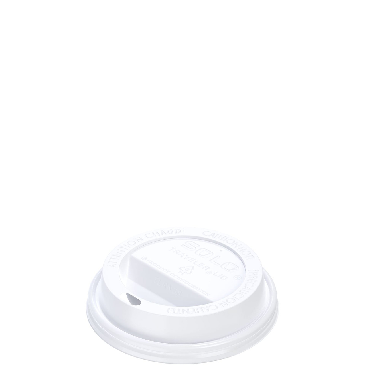 Solo® Traveler® Lid Dome 3.214X0.735 IN PS White For 8 OZ Hot Cup Cappuccino Sip Through 100 Count/Pack 10 Packs/Case