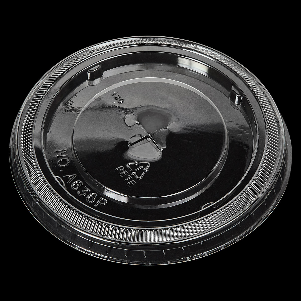 Victoria Bay Lid Flat 107MM 4.21 IN PET Clear Printed Round For 32 OZ Cold Cup Straw Slot 500/Case