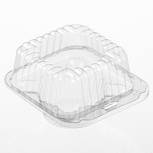 Polar Pak® Muffin Hinged Container With Dome Lid 5.25X5X3.063 IN PET Clear Square 400/Case