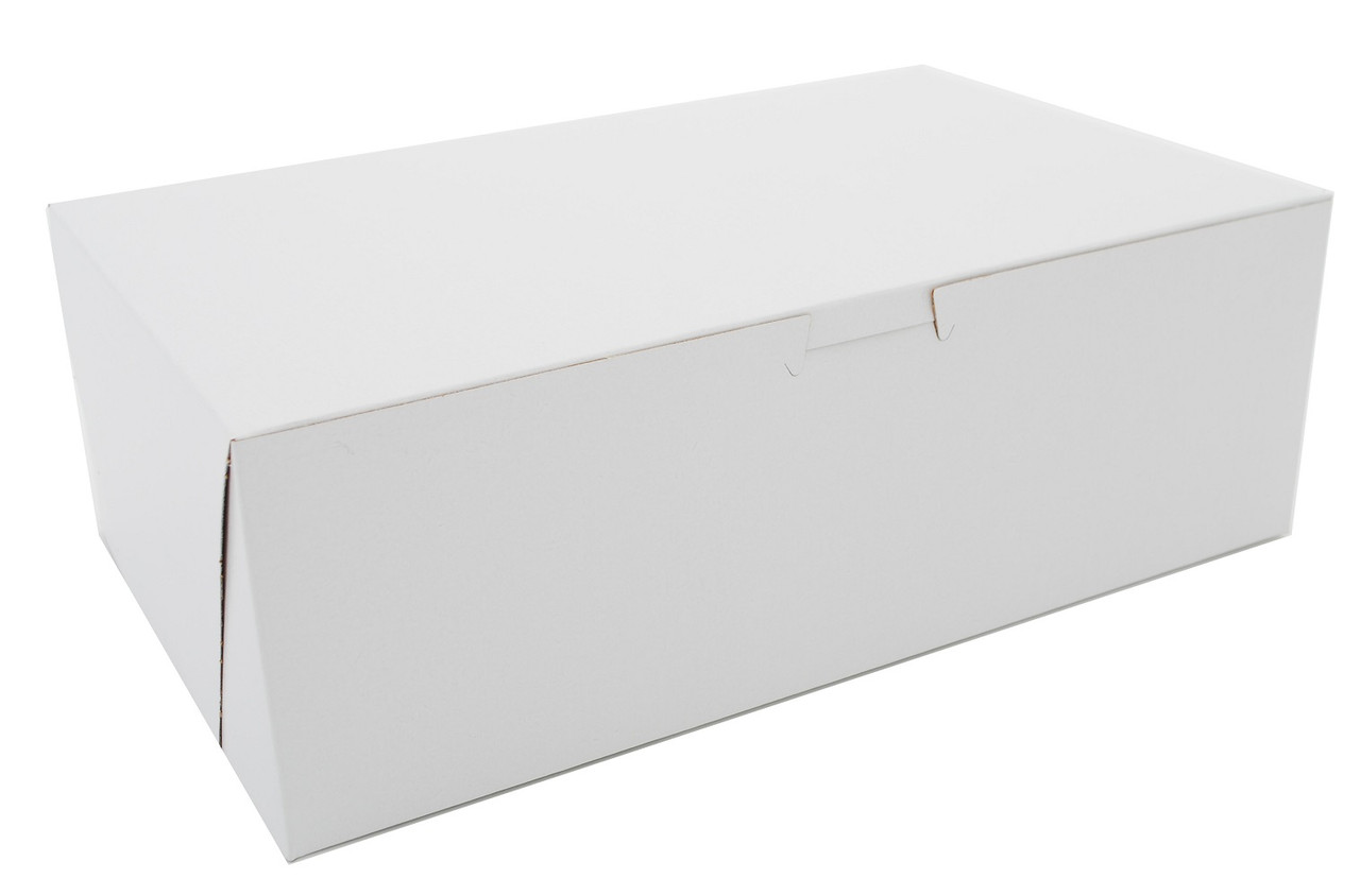 Donut Box 10.75X6.75X3.5 IN Clay-Coated Kraft Board White Rectangle Lock Corner 250/Case