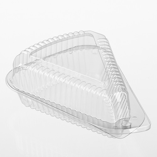 Polar Pak® Pie Slice Hinged Container With Dome Lid 4.93X6.66X3.36 IN OPS Clear Triangle Shallow 300/Case