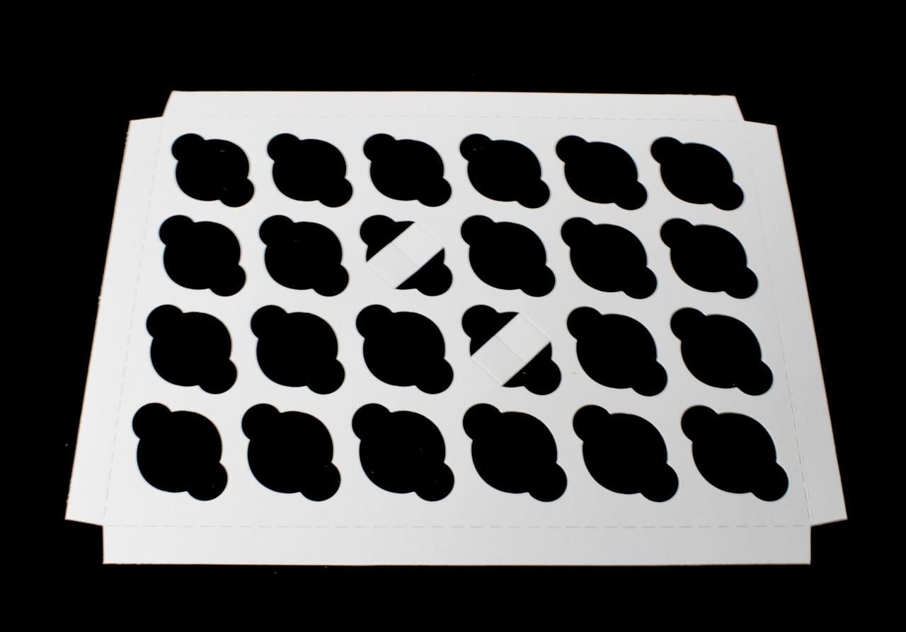 Cupcake Insert Mini 13.9375X9.9375X0.75 IN 24 Compartment Cardboard White Kraft 200/Case