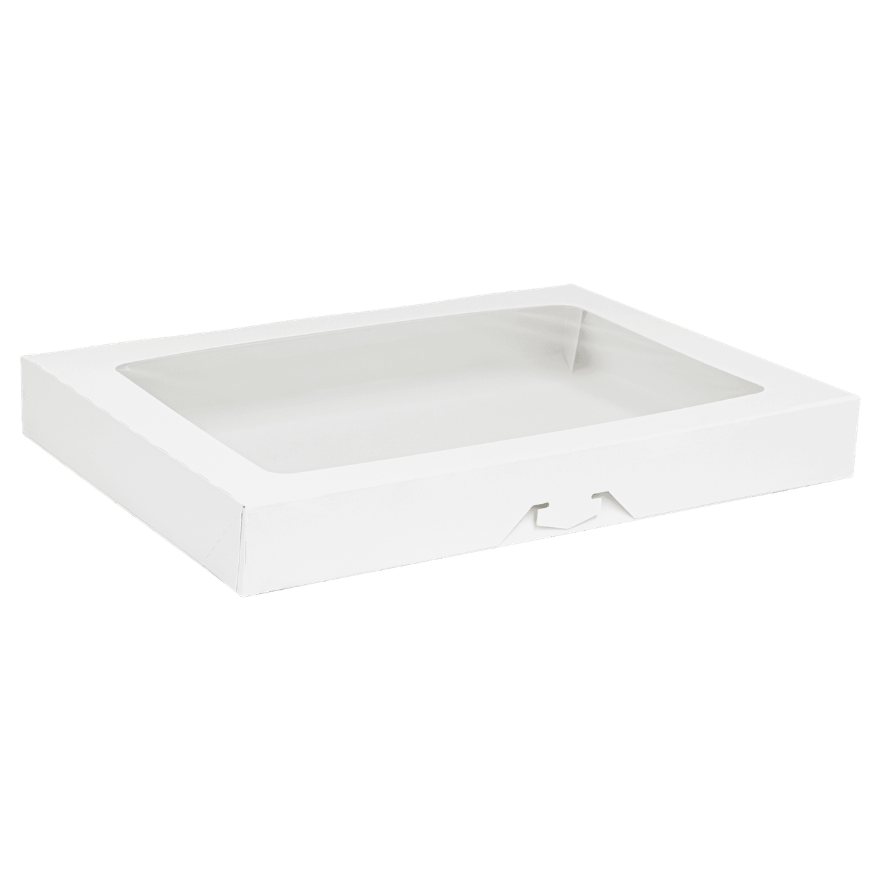 Donut Box 16X12X2.5 IN SBS Paperboard White Waterfall With Window 100/Case