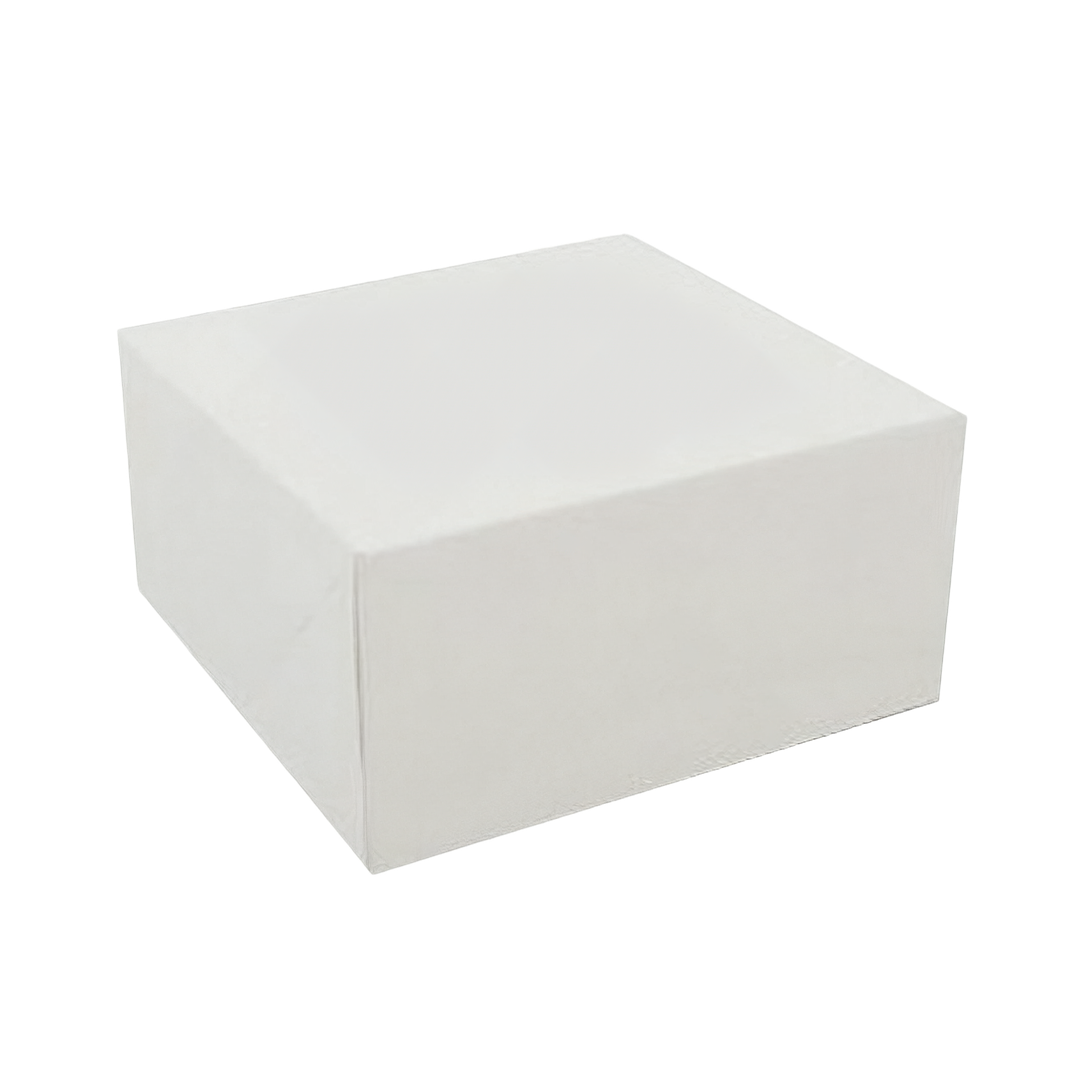 Easy Lock Cake Box 8X8X5 IN SUS Paperboard CRB White Square Lock Corner 1-Piece 100/Bundle