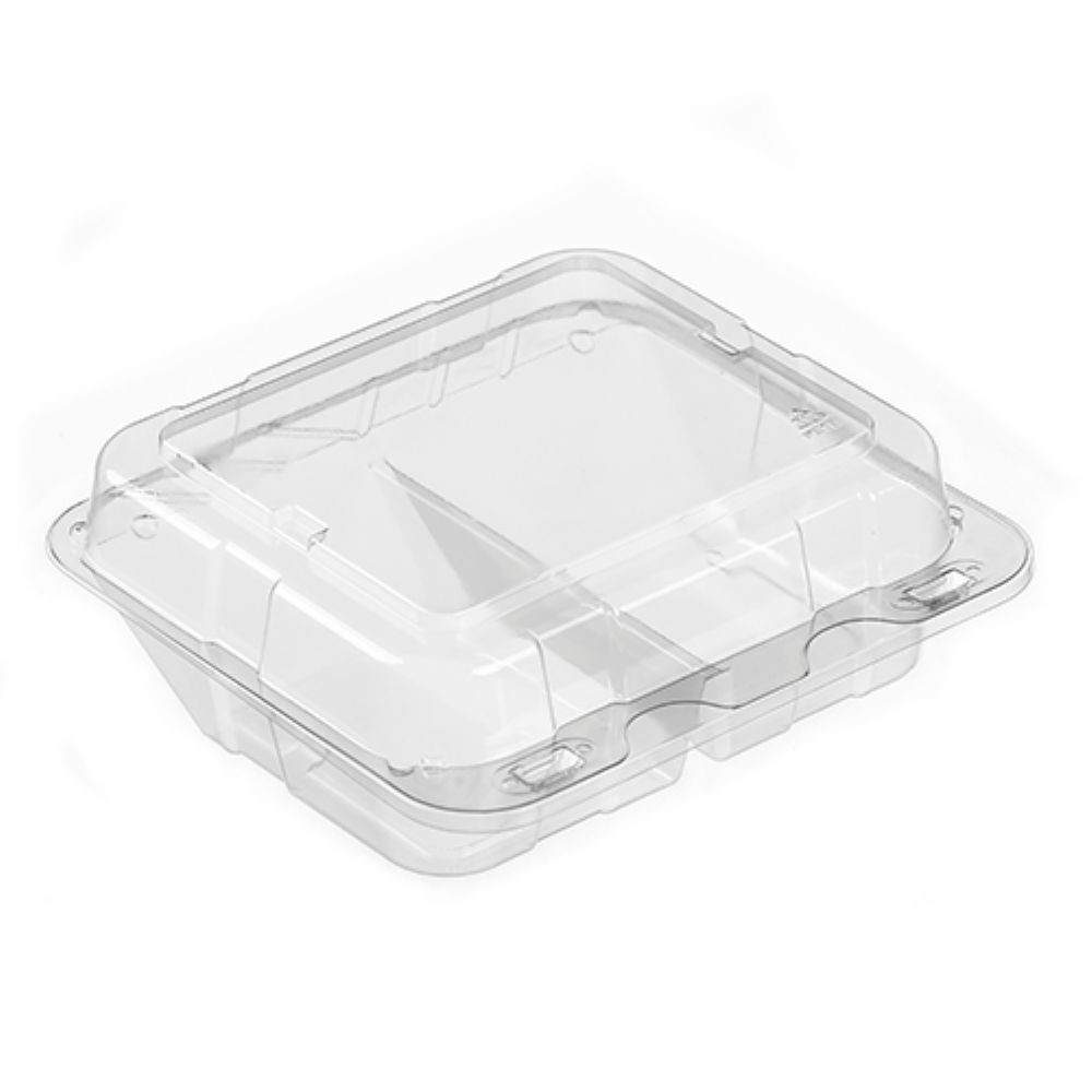 Polar Pak® Bakery Container With Hinged Lid 12 CT 2 Compartment PET Clear 250/Case
