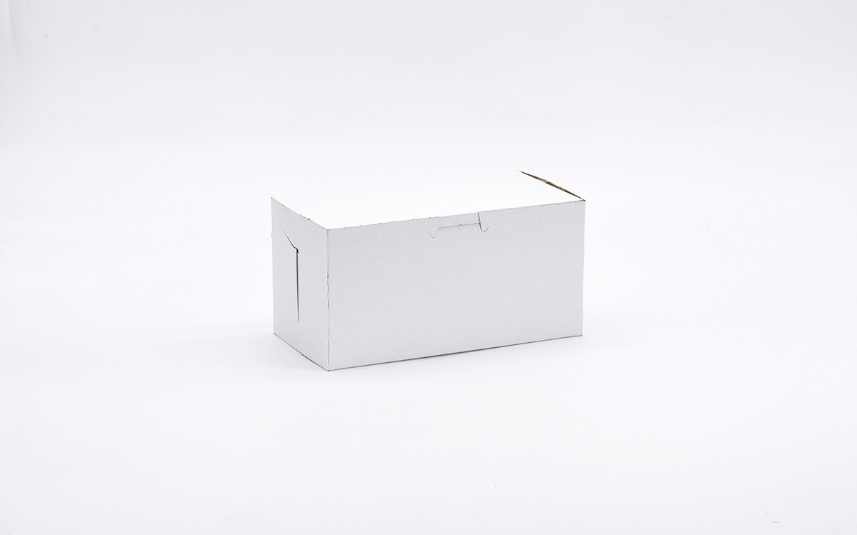 Easy Lock Cake Box 8X4X4 IN SUS Paperboard CRB White Rectangle Lock Corner 1-Piece 250/Bundle