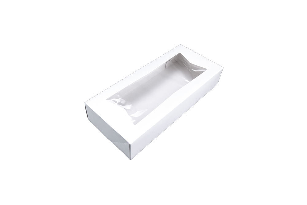 Bakery Box 12.5X5.5X2.25 IN Paperboard White Auto-Lock Bottom With Window 200/Case
