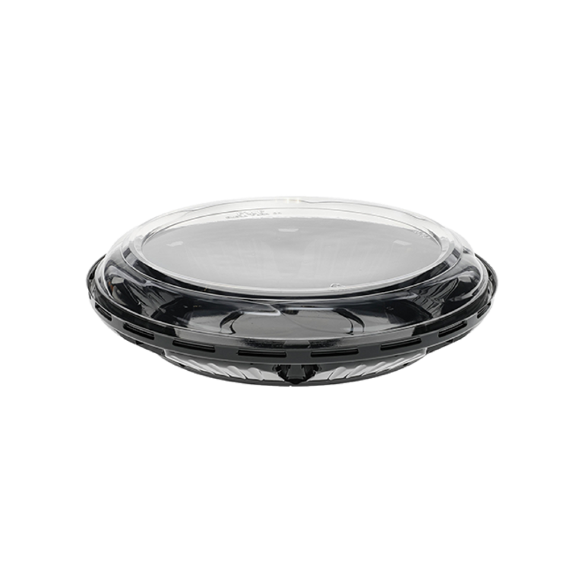 Pie Container & Lid Combo With Tall Dome Lid 9X1.25 IN Black Swirl 100/Case