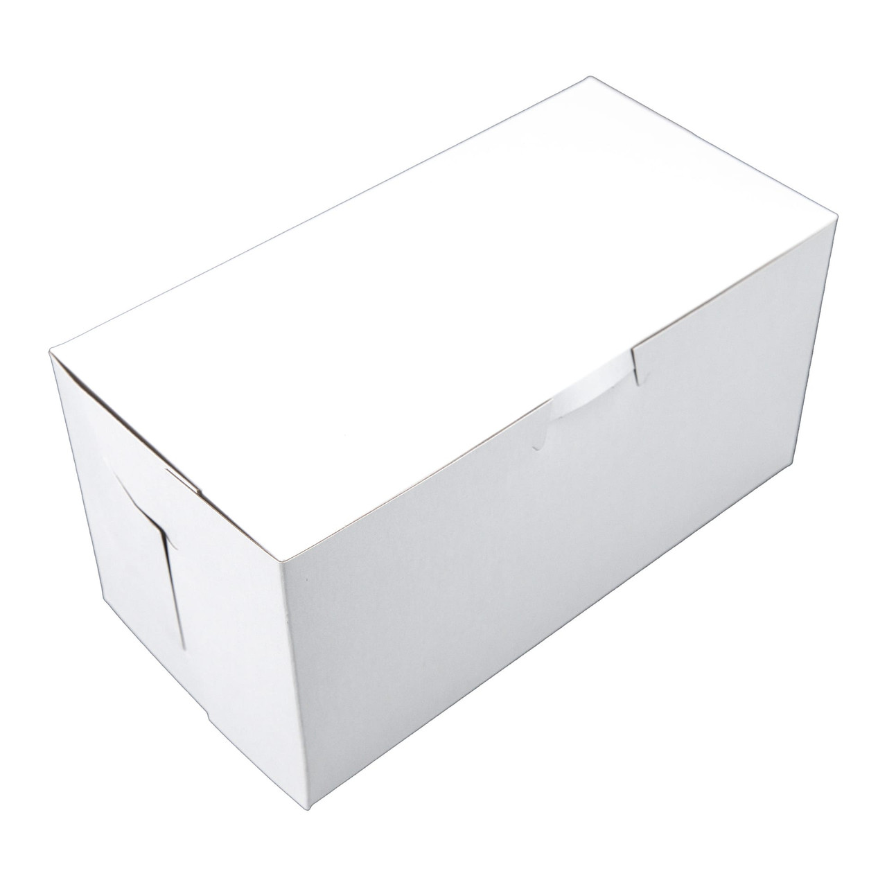 Babka Cake Loaf Box 8X4X4 IN Clay-Coated Kraft Board White Kraft Rectangle Lock Corner Tuck Top 250/Bundle