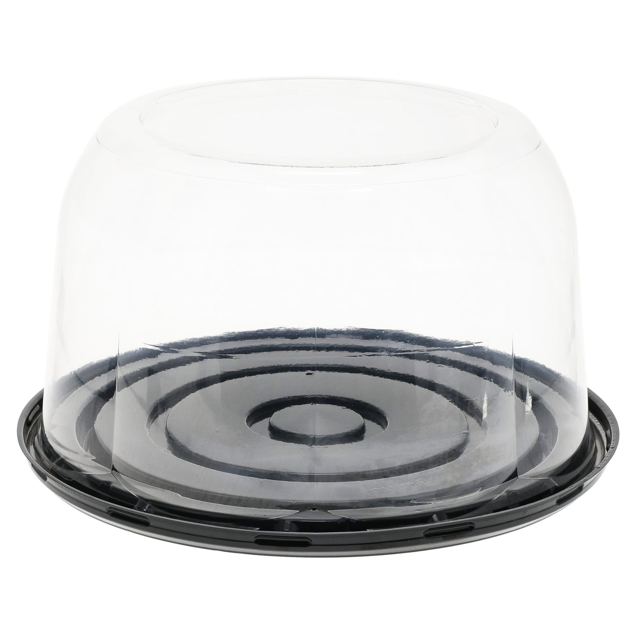 Cake Container & Lid Combo With Dome Lid 10.25X5.75 IN PET Clear Black 100/Case
