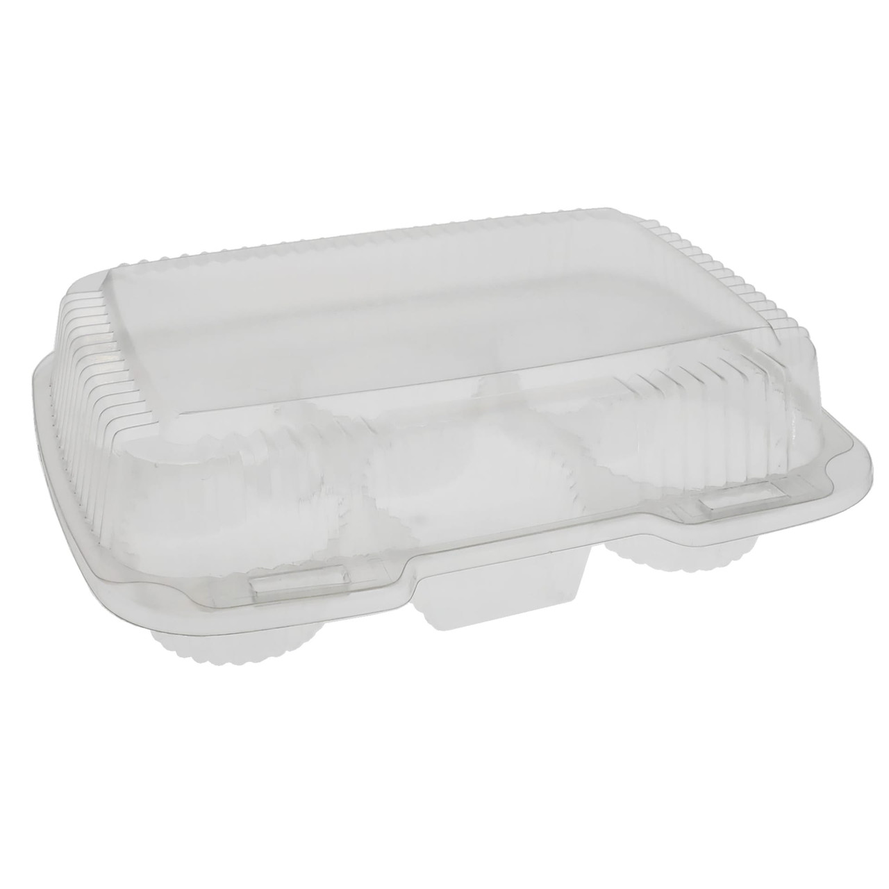 ClearView® SmartLock® Cupcake Hinged Container With Dome Lid 9.75X6.875X3 IN 6 Compartment OPS Clear Rectangle 220/Case