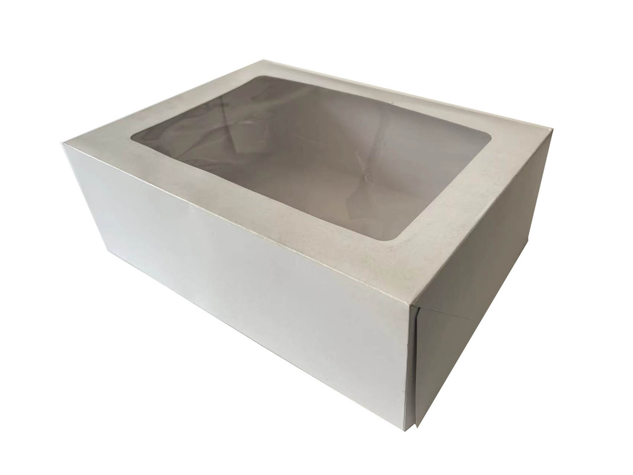 Cake Box 1/4 Size White With Window 100/Case