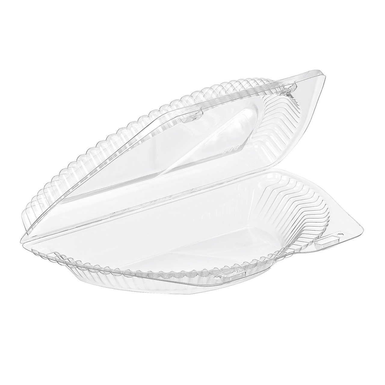 Essentials SureLock Half Pie Hinged Container With Dome Lid 8.8125X5.1875X1.875 IN RPET Clear Round 250/Case