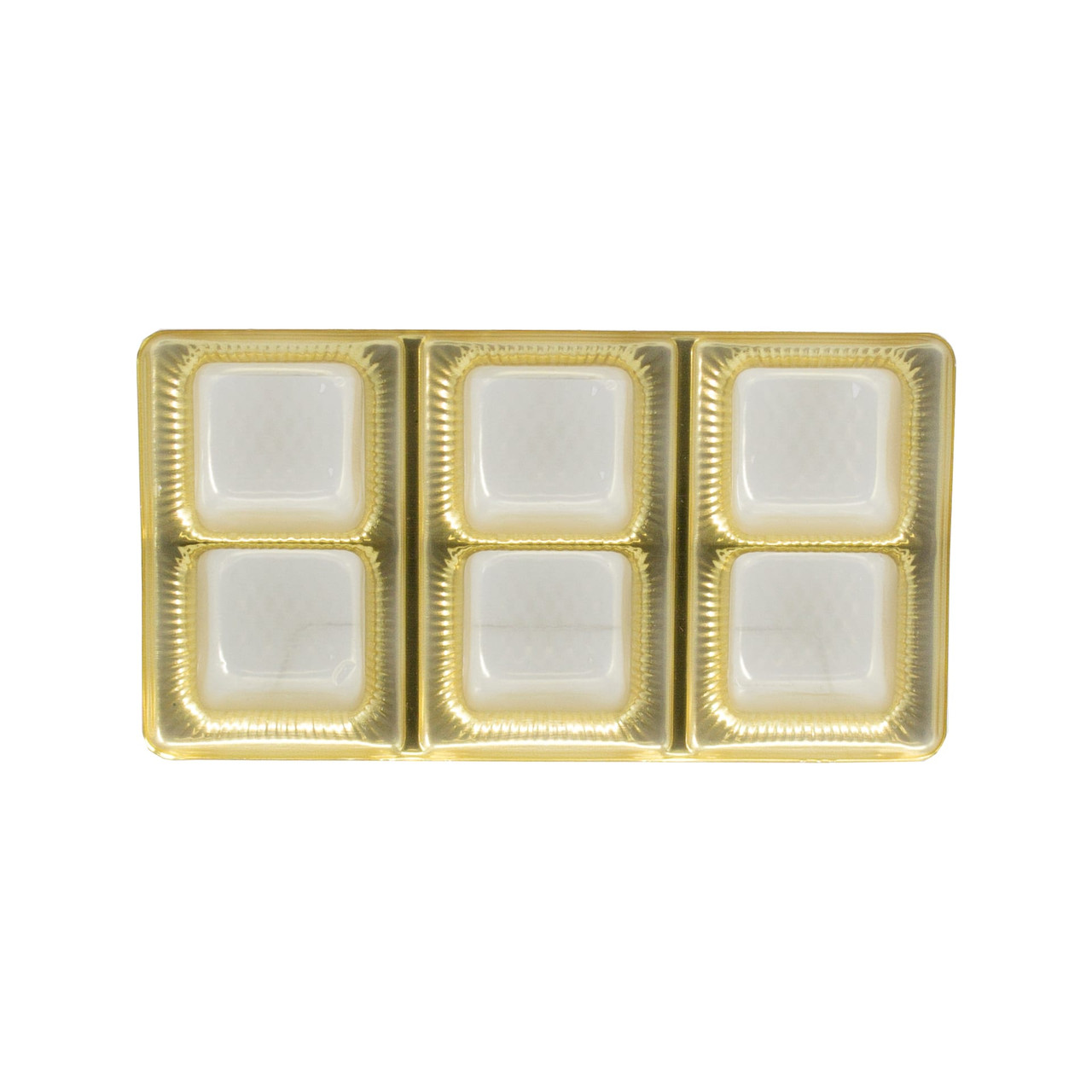 Candy Tray 6 Compartment Gold Splits Into (2) 3 Compartments Square Compartment 100/Case