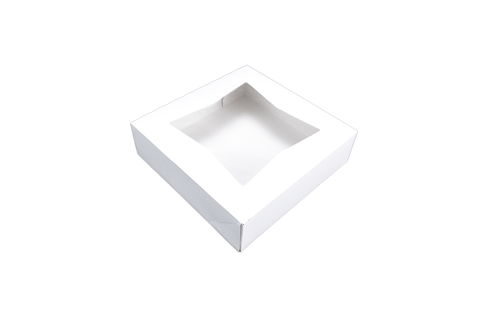 Cake Box 9X9X2.5 IN White With Window 200/Case