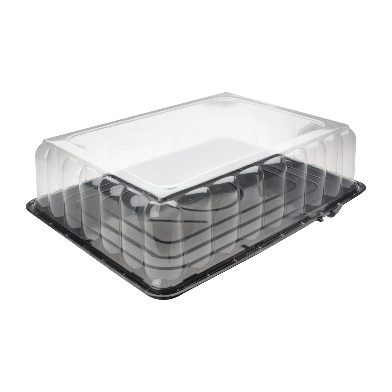 RoseDome 1/2 Sheet Cake Container & Lid Combo 15X20X5 IN PET Clear With Tab 30/Case