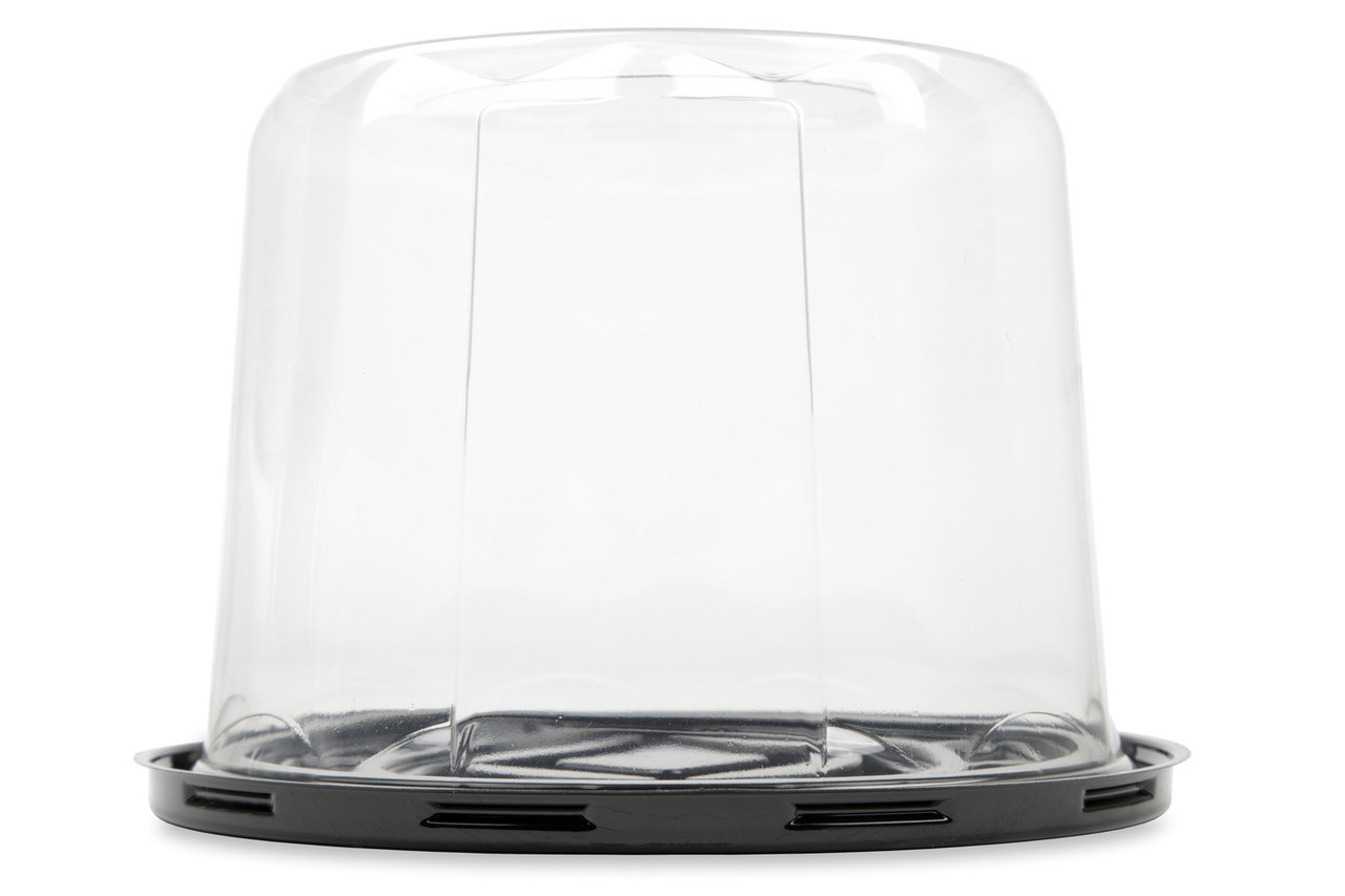Bakery Container & Lid Combo With High Dome Lid 8X5.5 IN Plastic Black Clear Round 88/Case