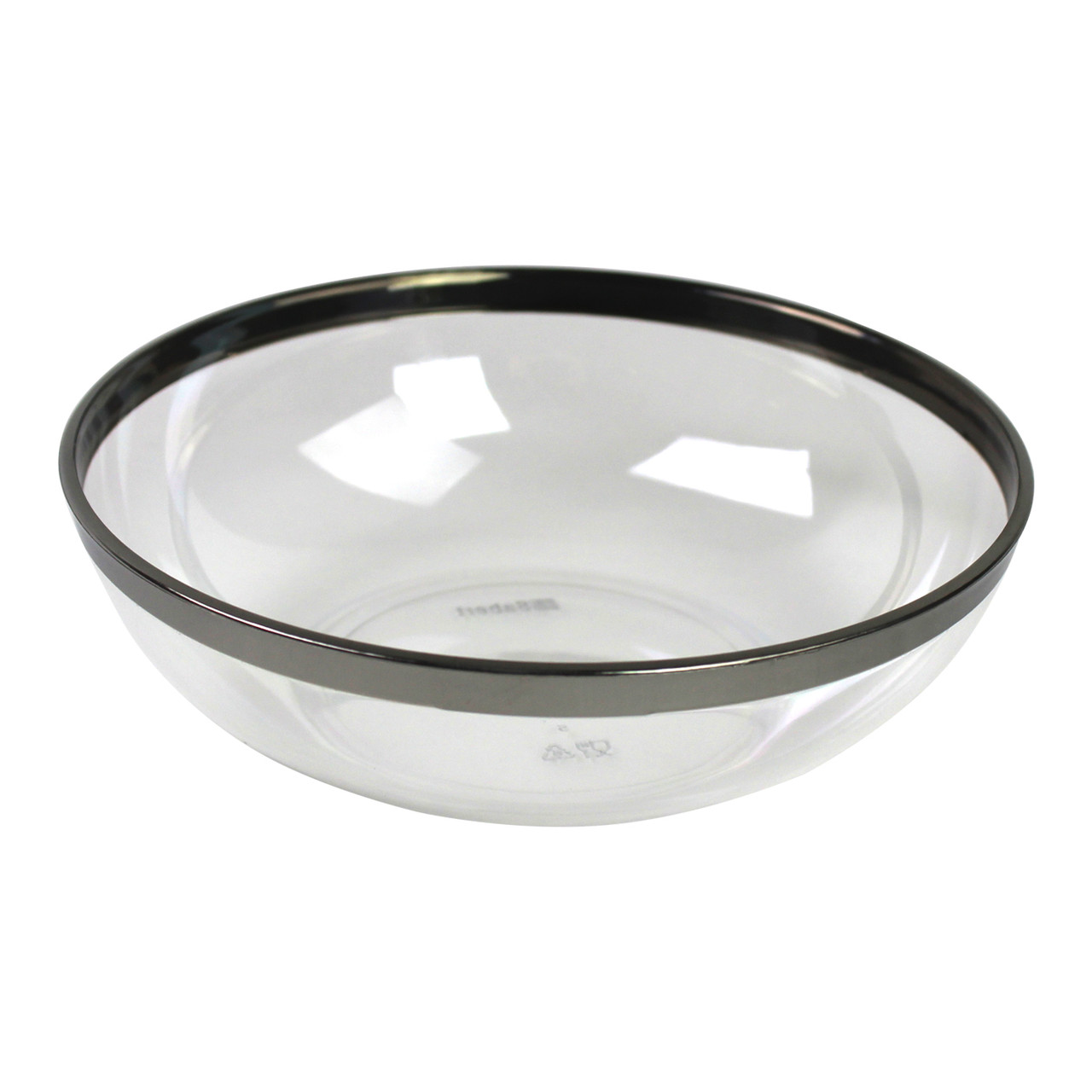 Bowl Small (SM) PS Clear Round With Silver Trim 144/Case