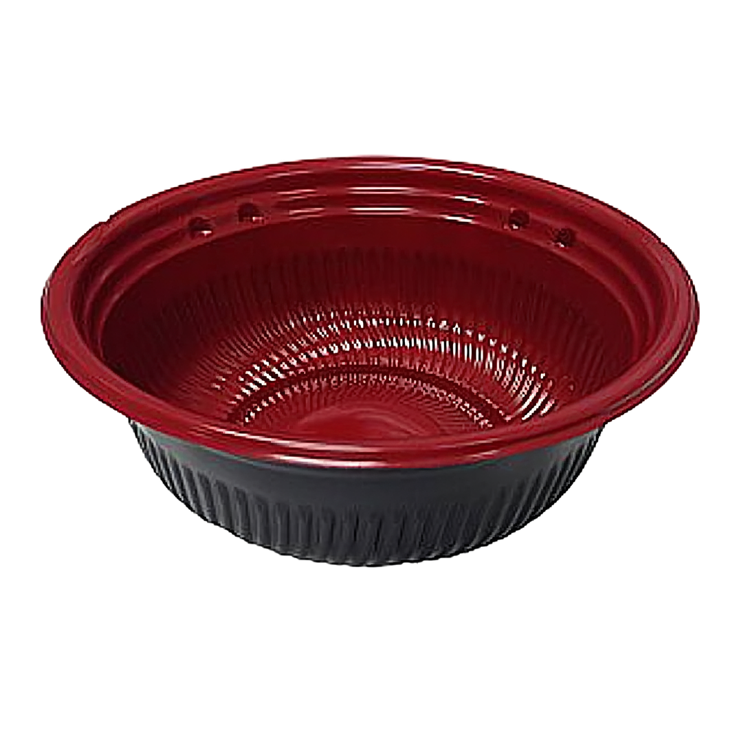 Rice Bowl 22 OZ Plastic Black Red 300 Count/Pack 1 Packs/Case