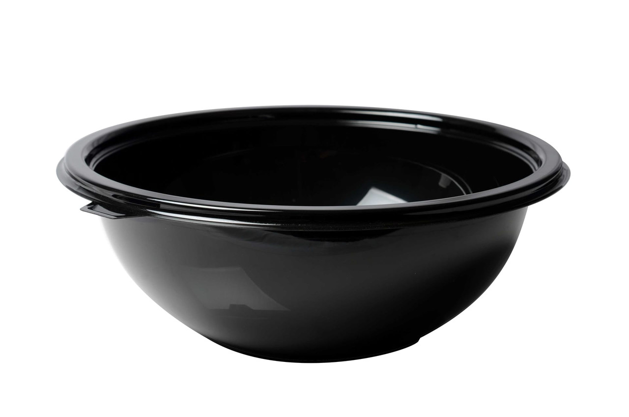 Super Bowl Salad Bowl 32 OZ PET Black Round 100/Case