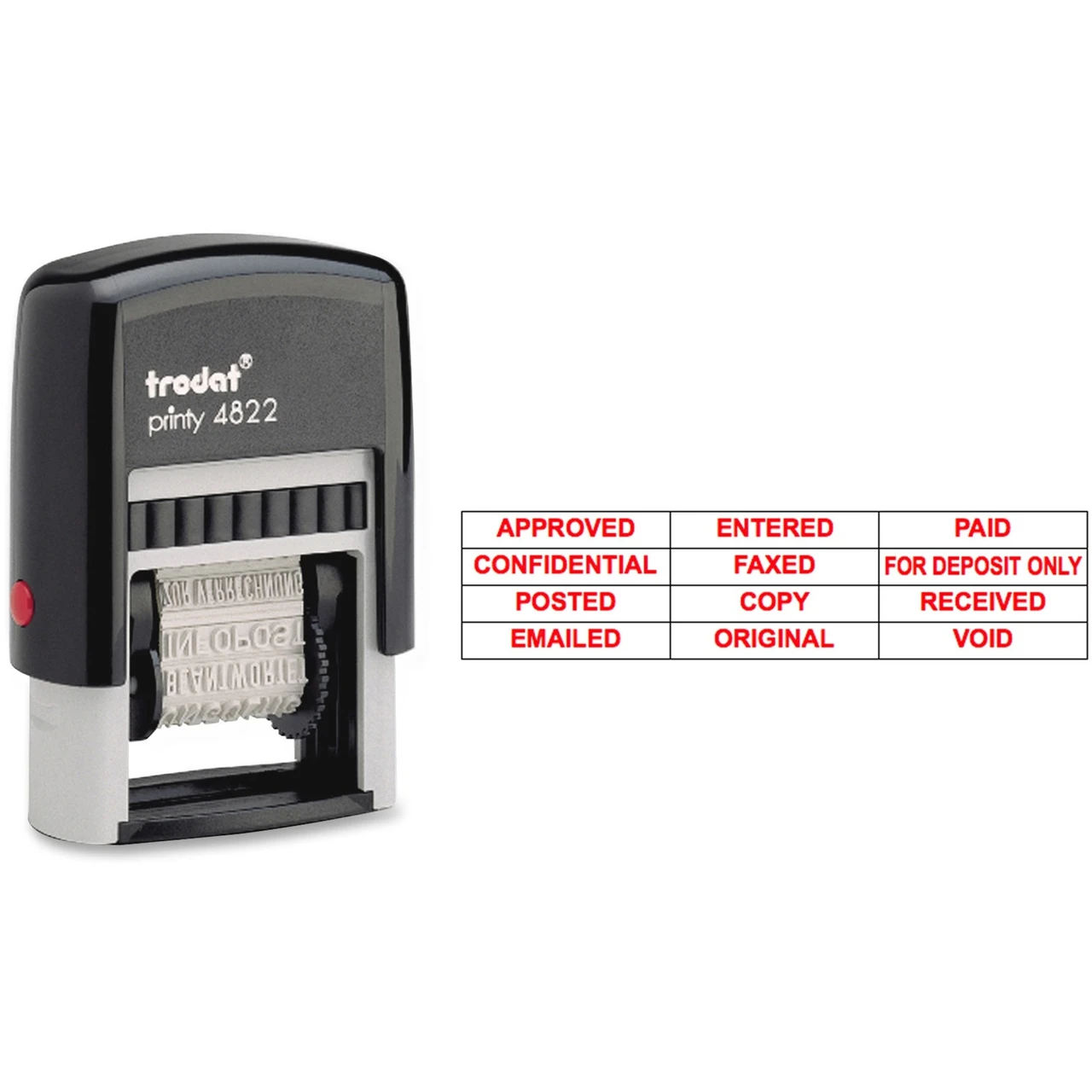 Ecoprint Self-Inking Stamp Black Plastic 12-Message  Impression Size is 3/8" x 1-1/4" 1/Each