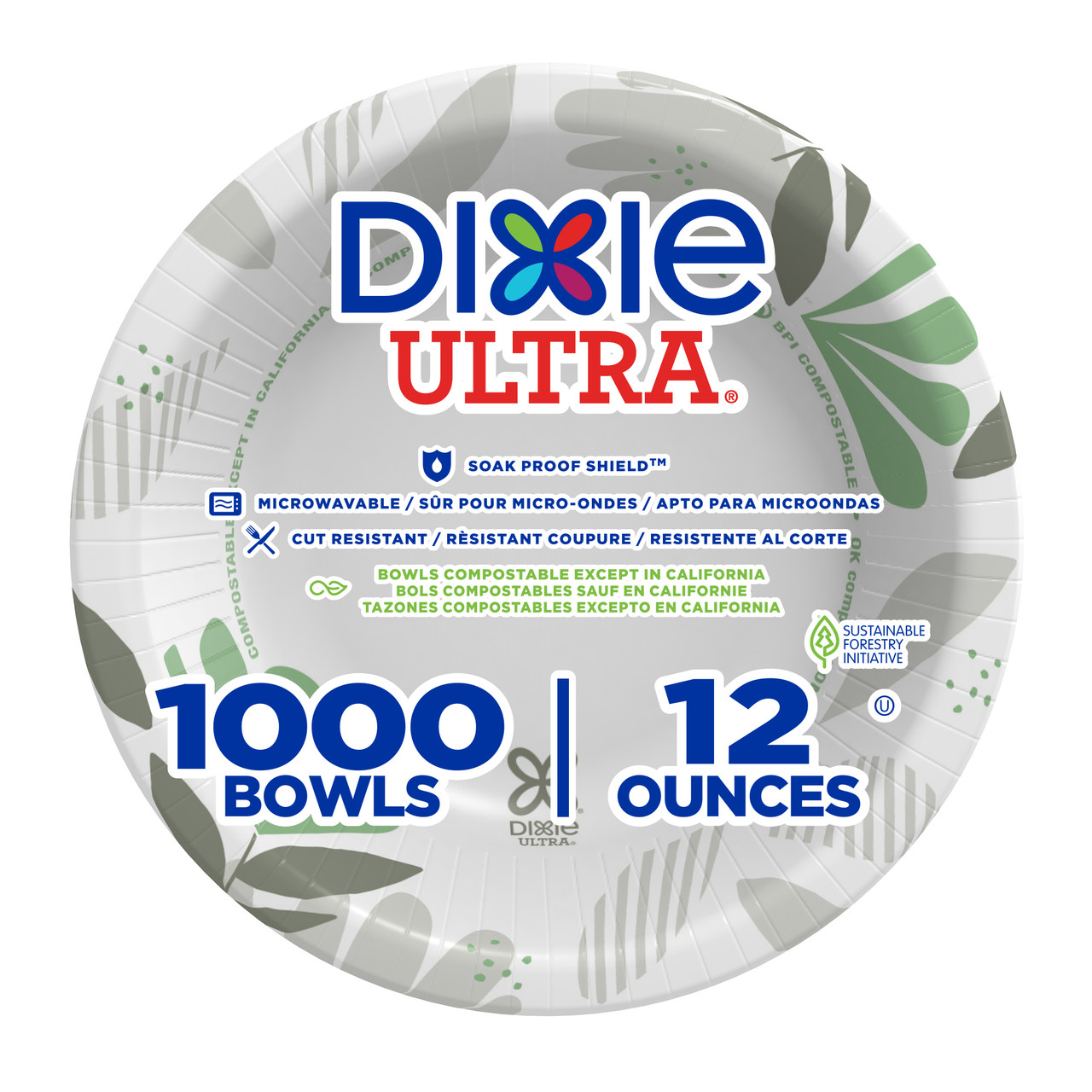Dixie® Ultra Bowl 12 OZ Paper Multicolor Pathways Heavyweight 125 Count/Pack 8 Packs/Case 1000 Count/Case