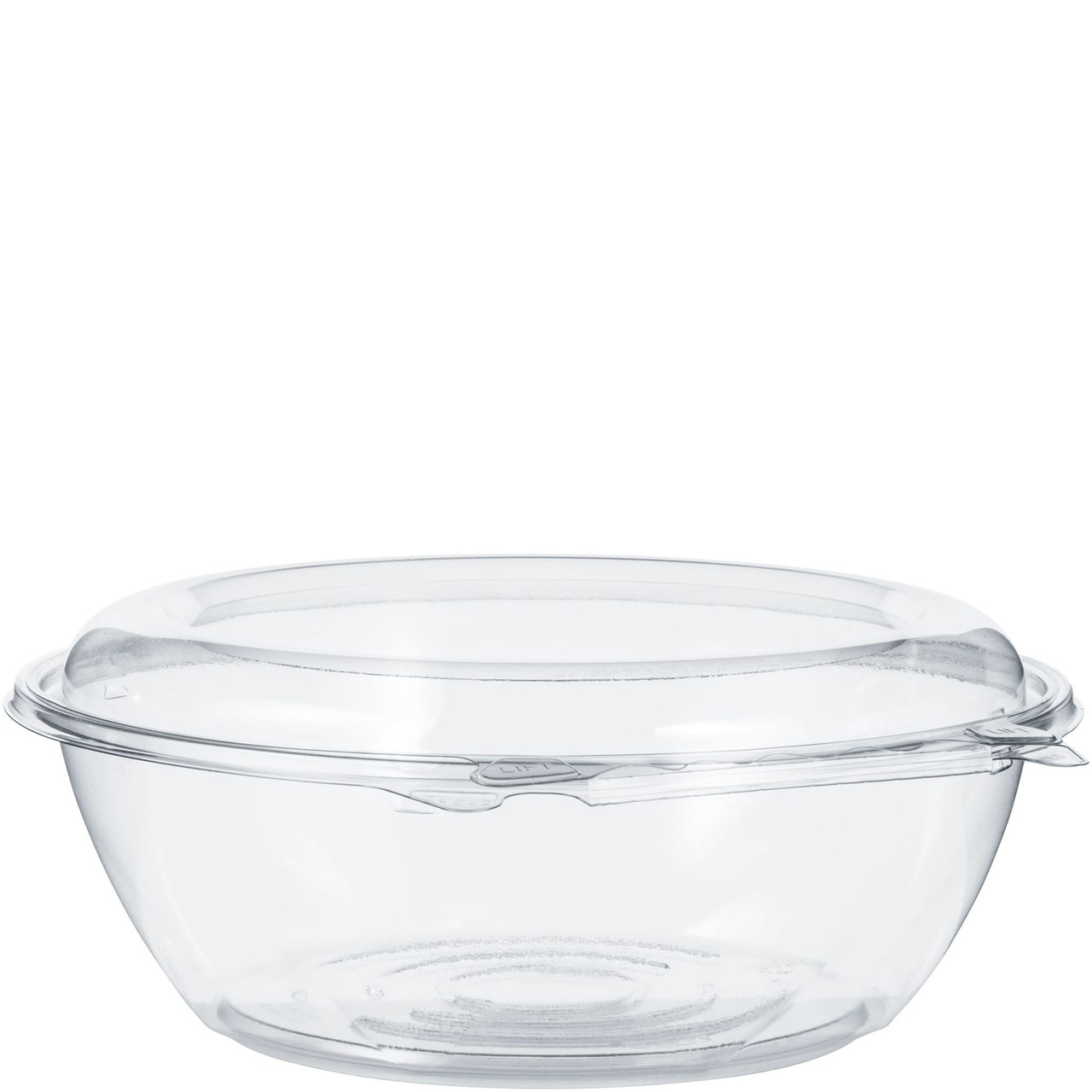 Dart® Safeseal™ Cold Bowl & Lid Combo With Dome Lid 48 OZ PET Clear Round 50 Count/Pack 2 Packs/Case 100 Count/Case